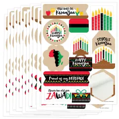 Big Dot of Happiness Happy Kwanzaa Party Favor Sticker Set - 12 Sheets - 120 Stickers