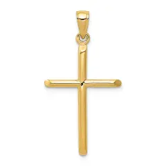 14K Yellow Gold Cross Pendant Charm Religious