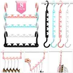 8-Pack-Closet-Organizers-and-Storage,Clothes-Organizer-Hangers for Heavy Clothes Sturdy Home Closet Organization and Storage,College-Dorm-Room-Essentials for Girls,Closet-Storage-Space-Saving-Hangers