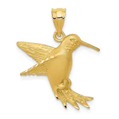 14K Gold Hummingbird Charm Jewelry FindingKing 24mm x 21mm