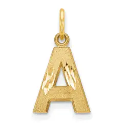 14K Gold Initial A Charm Jewelry FindingKing 20mm x 10mm