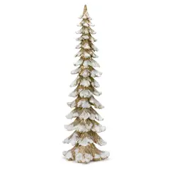Melrose 34.5" Brown Frosted Christmas Tree Tabletop Decoration