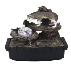 10.25-Inch Wolf Table Fountain