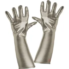 Women's Silver Metallic Gloves Costume Accessory
