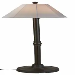 Malibu 60" Outdoor Floor Lamp with 2" Bronze Resin Body and Natural Canvas Sunbrella Shade Cover