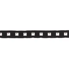 5 Yards of Arabella 3/4" Wide Silver Square Studded Tape Trim | 5 yard cut