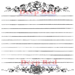 Deep Red Stamps Rose Journal Notes Rubber Cling Stamp3.8 x 5.8inches