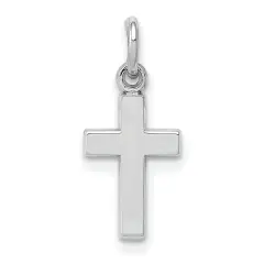 Men''s Ladies 14K White Gold Solid Polish Crucifix Cross Religious Charm Pendant