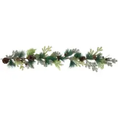 Northlight 5' x 6" Pine Cone and Cedar Artificial Christmas Garland, Unlit Green