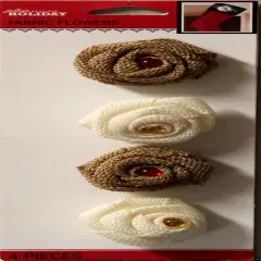 Jolee's Boutique Holiday Brown & White Burlap Florals Dimensional Stickers