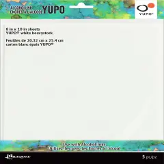 Tim Holtz Alcohol Ink White Yupo Paper 144lb 5/Pkg-8"X10"