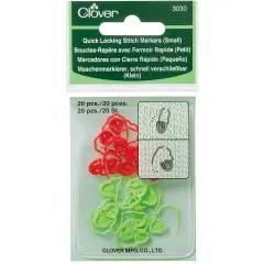 Clover Quick Locking Stitch Markers-Small 20/Pkg