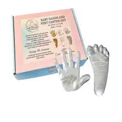 Sweet Memories baby hands and feet casting kit for babies 0-9 months old, makes 2-8 casts Silver