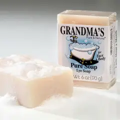 Grandma's Old-Fashioned Lye Bar Soap No Additives USA Made 6 Oz