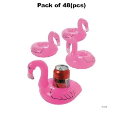 48 Pack : Inflatable Floating Flamingo Coasters