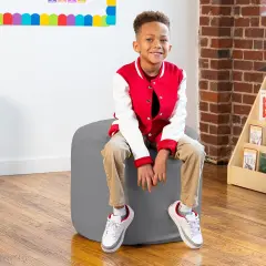 Mallo Modular Pouf Classroom Bean Bag Seat, Premium Vinyl - Submarine Grey Charcoal