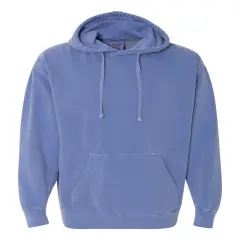 Comfort Colors&reg; Garment-Dyed Hooded Long Sleeve Sweatshirt Flo blue