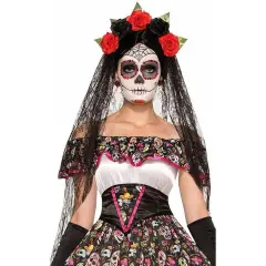 Day of the Dead Black Costume Veil