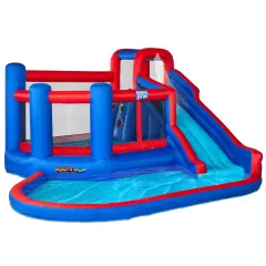 Sunny & Fun Big Inflatable Kids Backyard Water Slide Park Blue