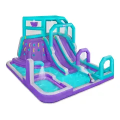 Sunny & Fun Mega Inflatable Kids Backyard Water Slide Park Purple