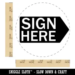 Sign Here Self-Inking Rubber Stamp for Stamping Crafting Planners Blue