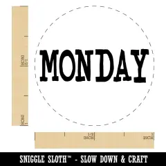 Monday Text Self-Inking Rubber Stamp for Stamping Crafting Planners Red