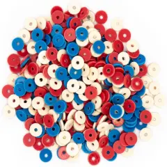 Heishi Beads 4mm Multicolor 4mm Red/White/Blue