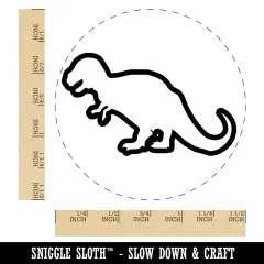 Tyrannosaurus Rex Dinosaur Outline Self-Inking Rubber Stamp for Stamping Crafting Planners Blue