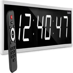 Ivation Huge 48" inch Digital LED Clock with Stopwatch, Alarms, Timer & Temp White