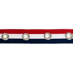 5 Yards of Americana Grommet Eyelet Tape Trim - Red/White?Blue | 5 yard cut