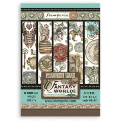 Stamperia A5 Washi pad 8/Pkg-Sir Vagabond In Fantasy World