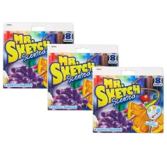 Scented Markers, Chisel Tip, Assorted Colors, 8 Per Pack, 3 Packs