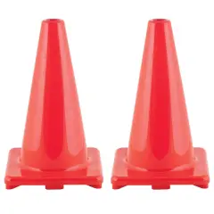 Hi-Visibility Flexible Vinyl Cone, 18" Orange, Pack of 2