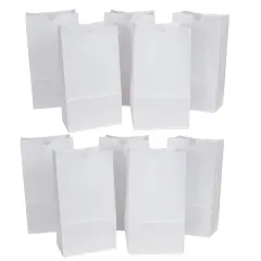 Kraft Bag, White, 6" x 3-5/8" x 11", 50 Per Pack, 2 Packs
