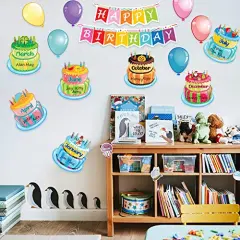 20 Pieces Happy Birthday Bulletin Board Set - Bright Style Birthday Wall Decorations, Cutouts for Calendars, Bulletin Boards, and Classrooms