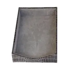 Protacini Castlerock Gray Italian Patent Leather Front-Load Letter Tray