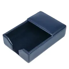 Navy Blue Bonded Leather 4" x 6" Memo Holder