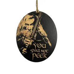 Ornament CUSTOM - You Shall Not Peek - Painted Wood 4x3in BLACK