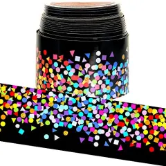 52.5 ft Bulletin Board Borders Confetti Border for Classroom Decoration, Confetti on Black