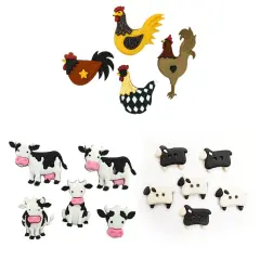 Dress It Up Button Farm Animal Embellishments