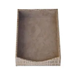 Protacini Breeze BeigeItalian Patent Leather Front-Load Letter Tray