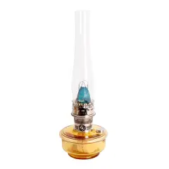 Aladdin Genie III Oil Lamp, Indoor Emergency Lighting for Shelf, Table or Hanging, Glass Bowl with Brass or Nickel Burner