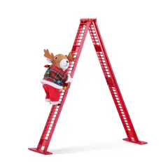 Mr. Christmas Mr. Christmas Mini Super Climbing Reindeer Decoration Red
