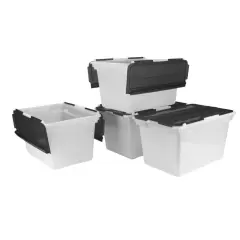 Flip-Top Storage Tub, Frost/Black (case of 4)