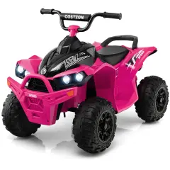 Costway 12V Battery Powered Kids Ride On ATV Electric 4-Wheeler Quad Car withMP3 & Light