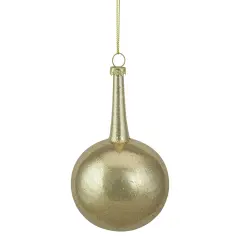 Northlight 5.5" Gold Glitter Teardrop Ball Glass Christmas Ornament