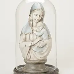 Roman Madonna with Child Bust Sculpture - 15.5" Blue