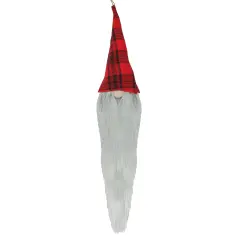 Northlight 29" Red and Black Plaid Hat Hanging Christmas Gnome