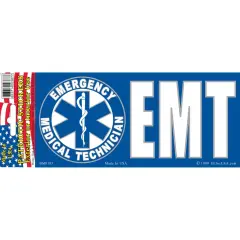 E.M.T. Logo Bumper Sticker 3"X6-1/2"
