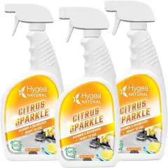 Hygea Natural Citrus Sparkle - Natural Cleaner and Degreaser Ready to use 24oz Spray (3 pack)